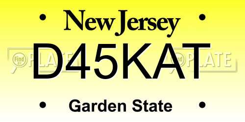D45KAT New Jersey License Plate