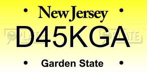D45KGA New Jersey License Plate