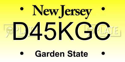 D45KGC New Jersey License Plate