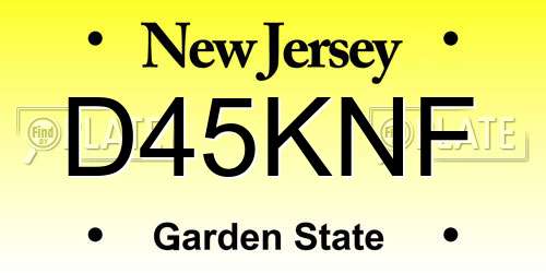 D45KNF New Jersey License Plate