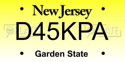 D45KPA New Jersey License Plate