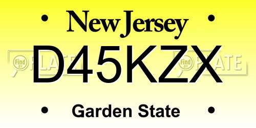D45KZX New Jersey License Plate