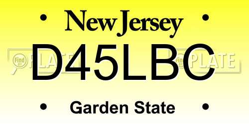 D45LBC New Jersey License Plate