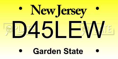D45LEW New Jersey License Plate