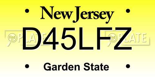 D45LFZ New Jersey License Plate