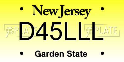 D45LLL New Jersey License Plate