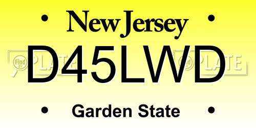 D45LWD New Jersey License Plate