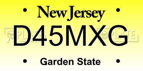 D45MXG New Jersey License Plate