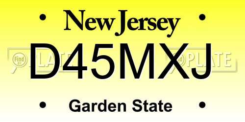 D45MXJ New Jersey License Plate