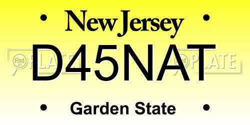 D45NAT New Jersey License Plate