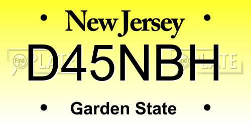 D45NBH New Jersey License Plate