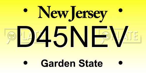 D45NEV New Jersey License Plate