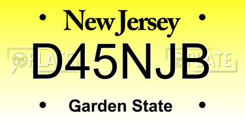 D45NJB New Jersey License Plate