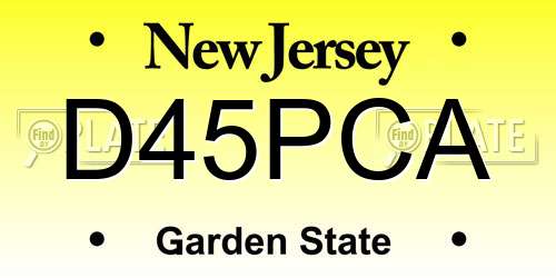 D45PCA New Jersey License Plate