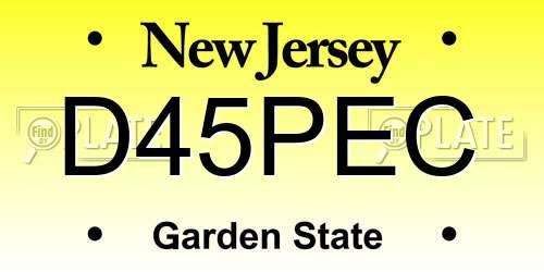 D45PEC New Jersey License Plate
