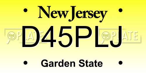 D45PLJ New Jersey License Plate