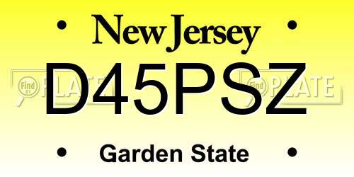 D45PSZ New Jersey License Plate