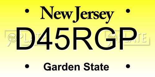 D45RGP New Jersey License Plate