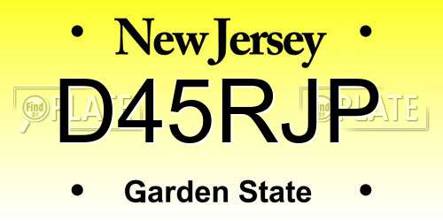 D45RJP New Jersey License Plate