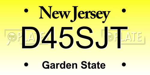 D45SJT New Jersey License Plate