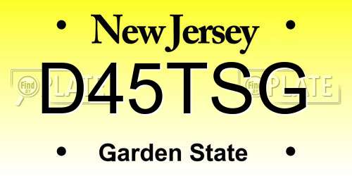 D45TSG New Jersey License Plate