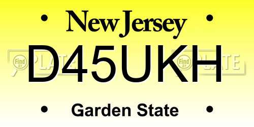 D45UKH New Jersey License Plate