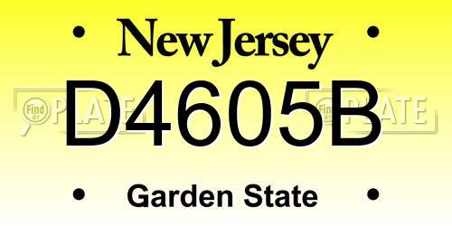 D4605B New Jersey License Plate