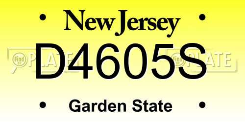 D4605S New Jersey License Plate