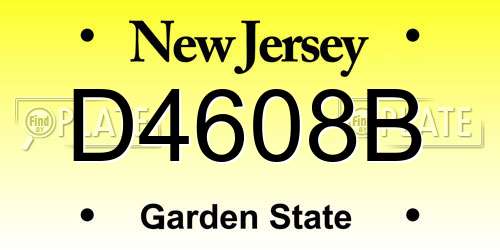 D4608B New Jersey License Plate