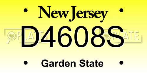 D4608S New Jersey License Plate