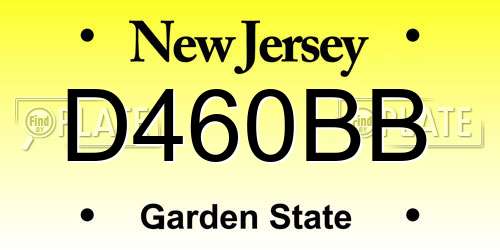 D460BB New Jersey License Plate