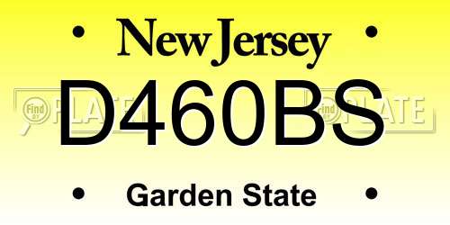 D460BS New Jersey License Plate