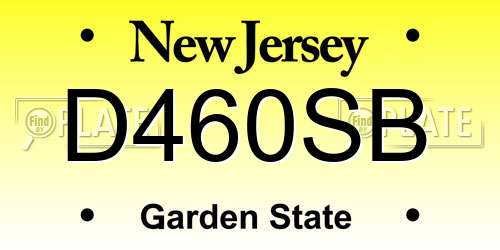 D460SB New Jersey License Plate