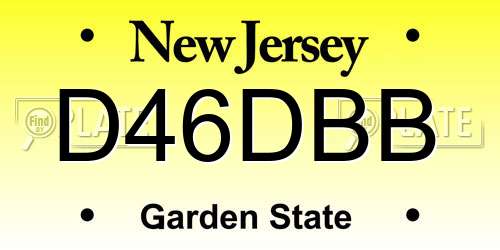 D46DBB New Jersey License Plate