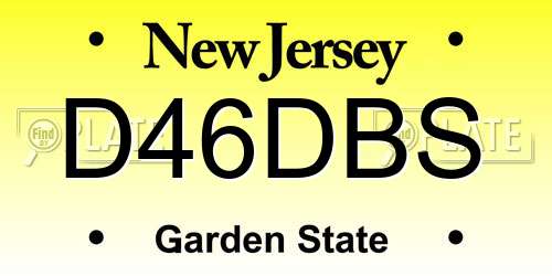 D46DBS New Jersey License Plate
