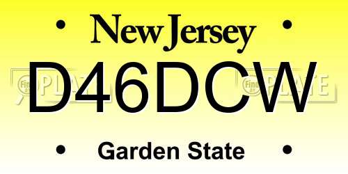 D46DCW New Jersey License Plate