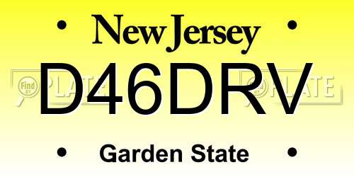 D46DRV New Jersey License Plate