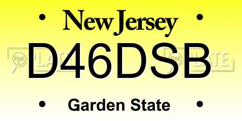 D46DSB New Jersey License Plate