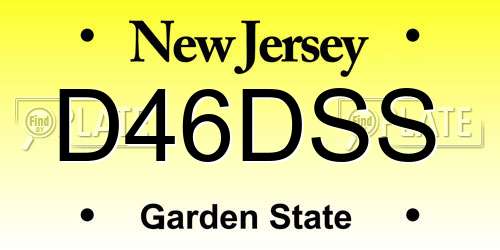 D46DSS New Jersey License Plate