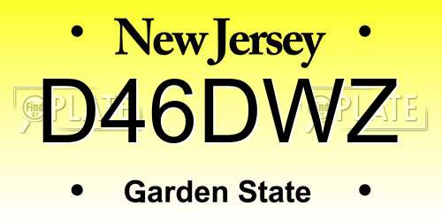 D46DWZ New Jersey License Plate