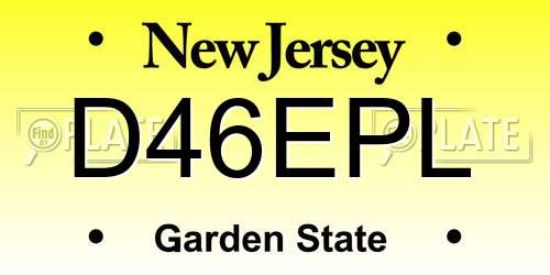D46EPL New Jersey License Plate