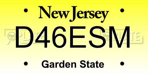 D46ESM New Jersey License Plate