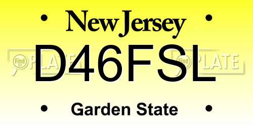 D46FSL New Jersey License Plate