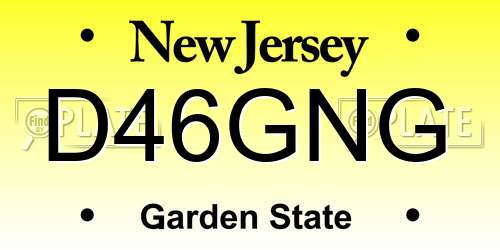 D46GNG New Jersey License Plate