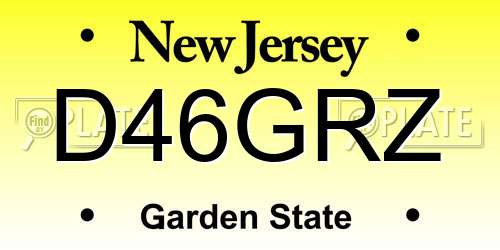 D46GRZ New Jersey License Plate