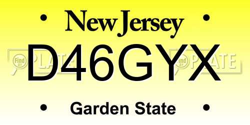 D46GYX New Jersey License Plate