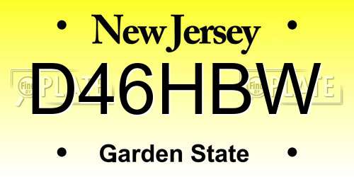 D46HBW New Jersey License Plate