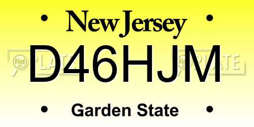 D46HJM New Jersey License Plate
