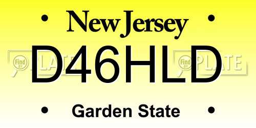 D46HLD New Jersey License Plate