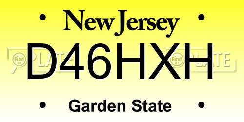 D46HXH New Jersey License Plate